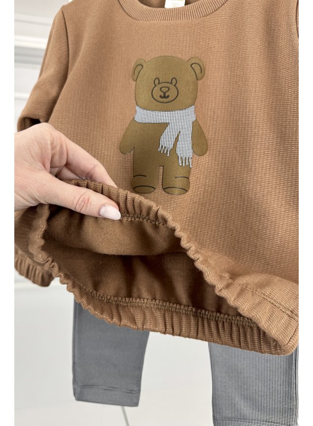CONJUNTO MOLETOM XADREZ URSO TERMICO MENINA