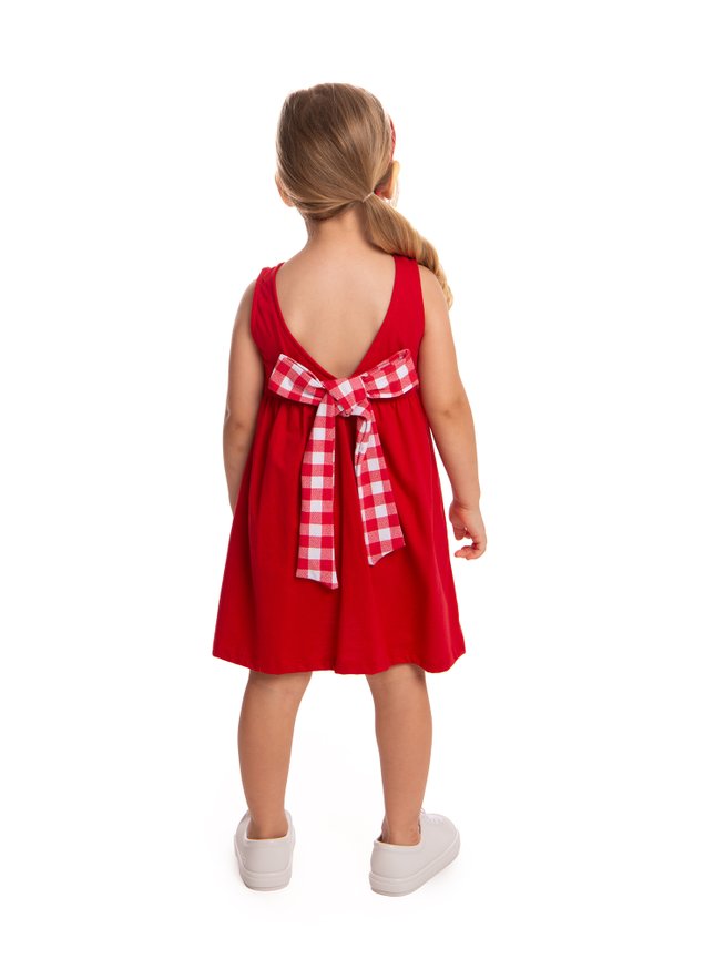 vestido morango croche laco costas menina infantil h
