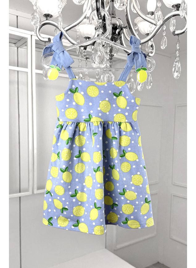 vestido azul limao menina infantil miniconceito j