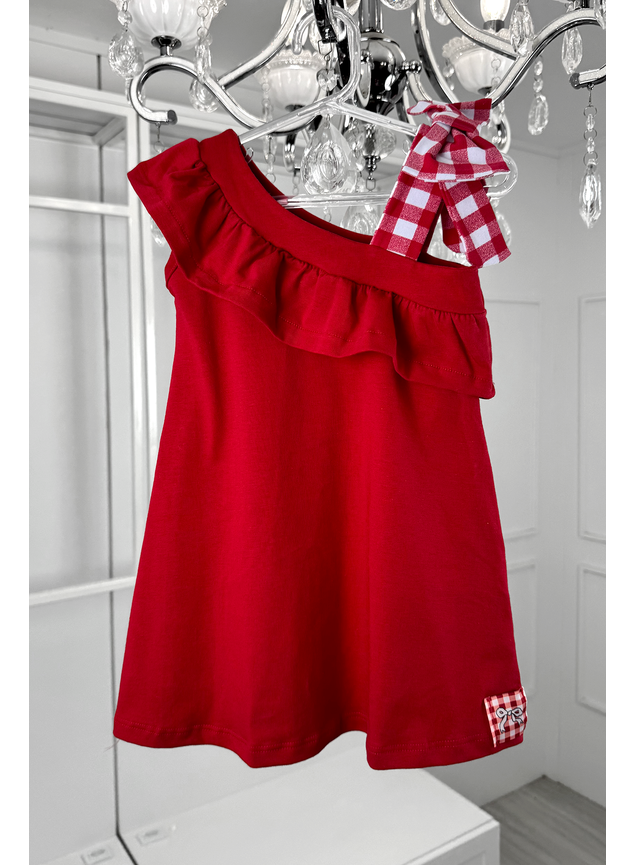 vestido vermelho xadrez laco menina infantil miniconceito py
