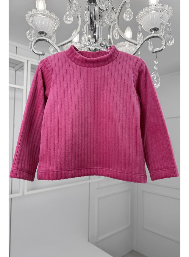 blusa canelada pelo pink menina infantil miniconceito bg