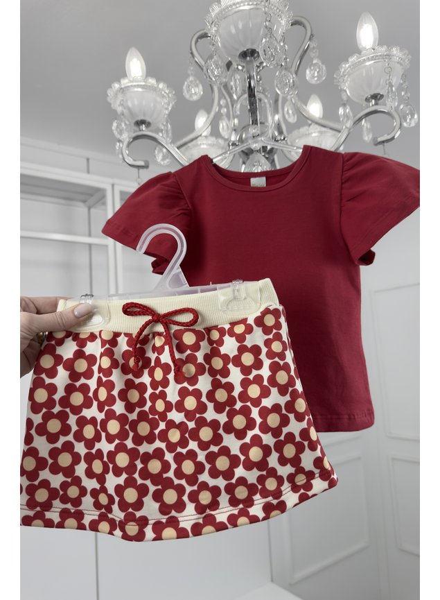conjunto flores vermelho infantil miniconceito a