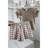 conjunto xadrez marrom menina infantil miniconceito i
