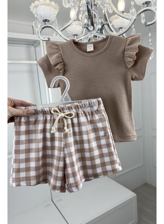 conjunto xadrez marrom menina infantil miniconceito b