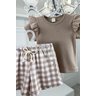 conjunto xadrez marrom menina infantil miniconceito