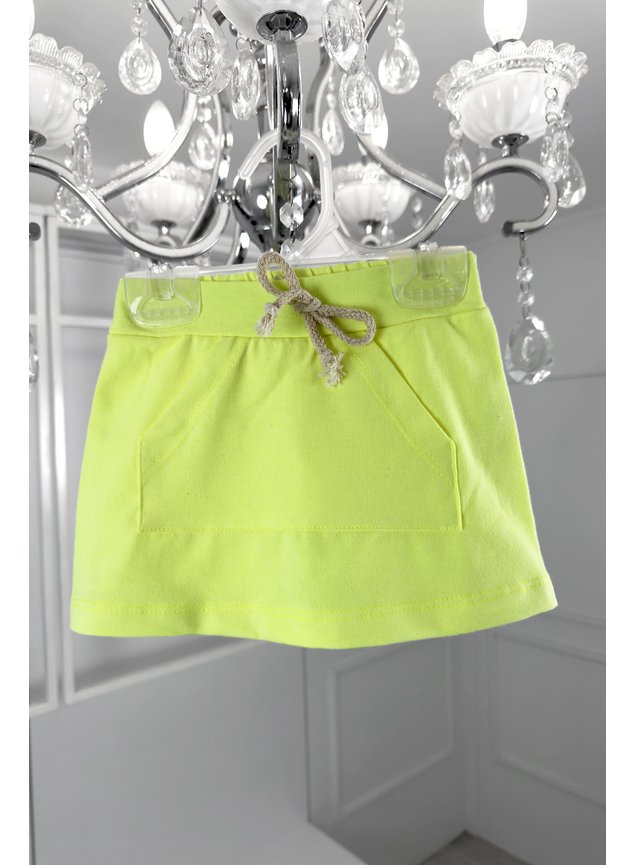 shorts saia amarelo neon menina infantil miniconceito