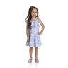 vestido azul flores menina infantil assimtrico vero