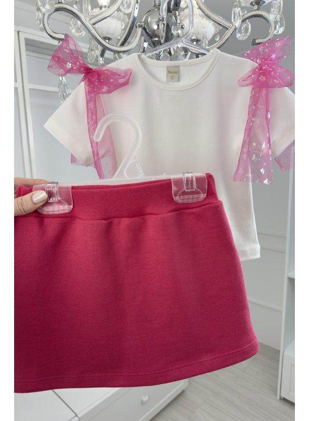 conjunto pink lacos tule menina infantil miniconceito x