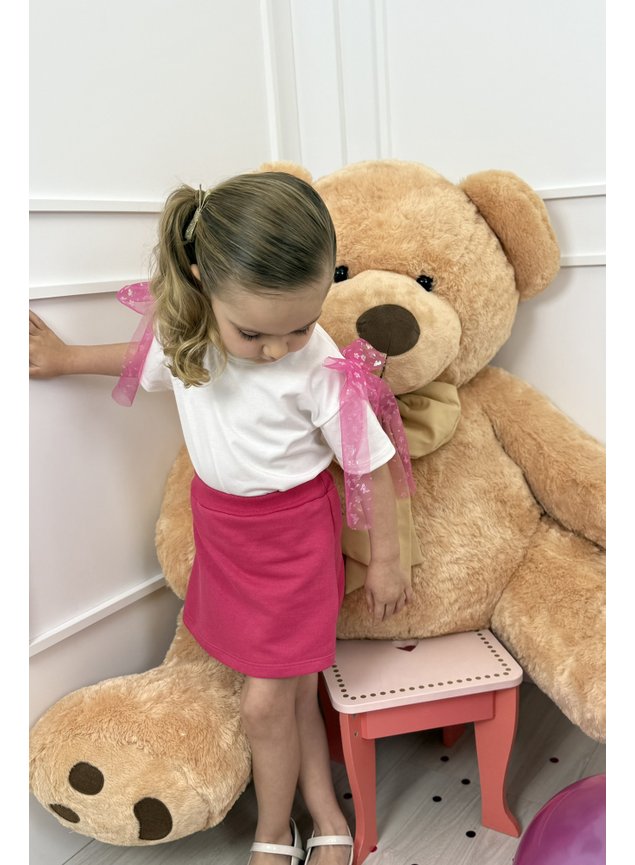 conjunto manga laco tule menina infantil miniconceito h