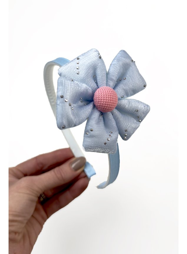 tiara azul menina infantil miniconceito azul flor u