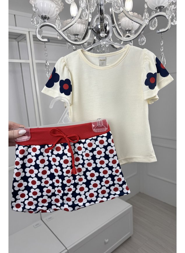 conjunto flor marinho vermelho x