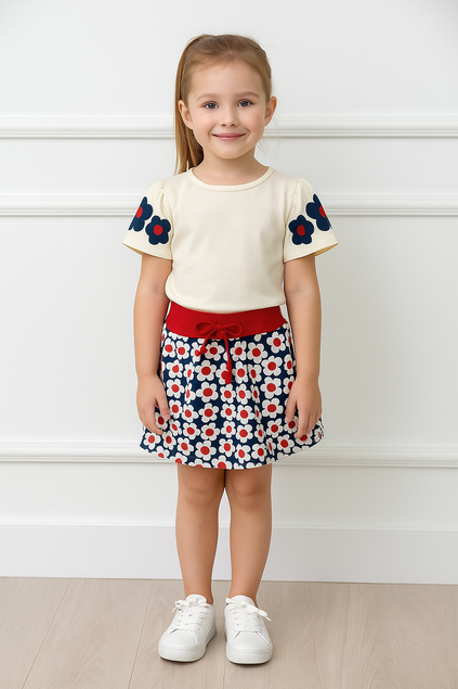 conjunto flor marinho menina infantil miniconceito