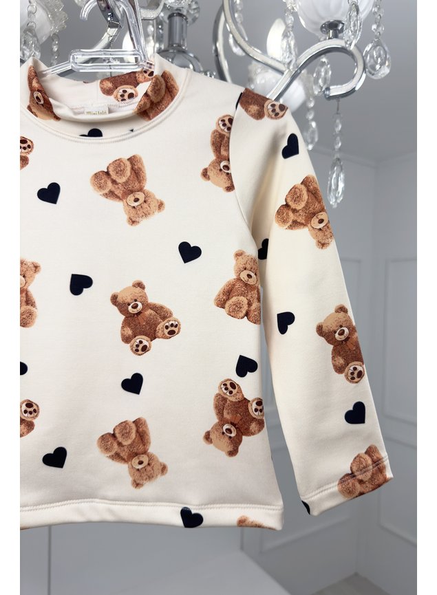 blusa manga longa ursinhos menina infantil miniconceito b