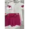 conjunto blusa manga curta shorts pink bn