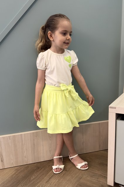 conjunto amarelo neon menina infantil miniconceito paete y