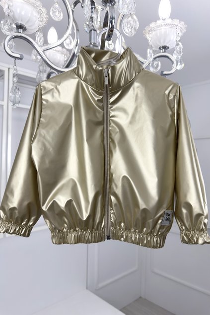 corta vento dourada manga longa fosca