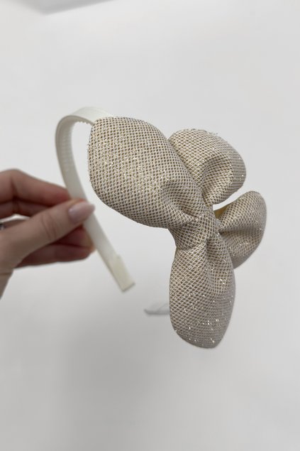 tiara laco borboleta bege menina infantil miniconceito sx