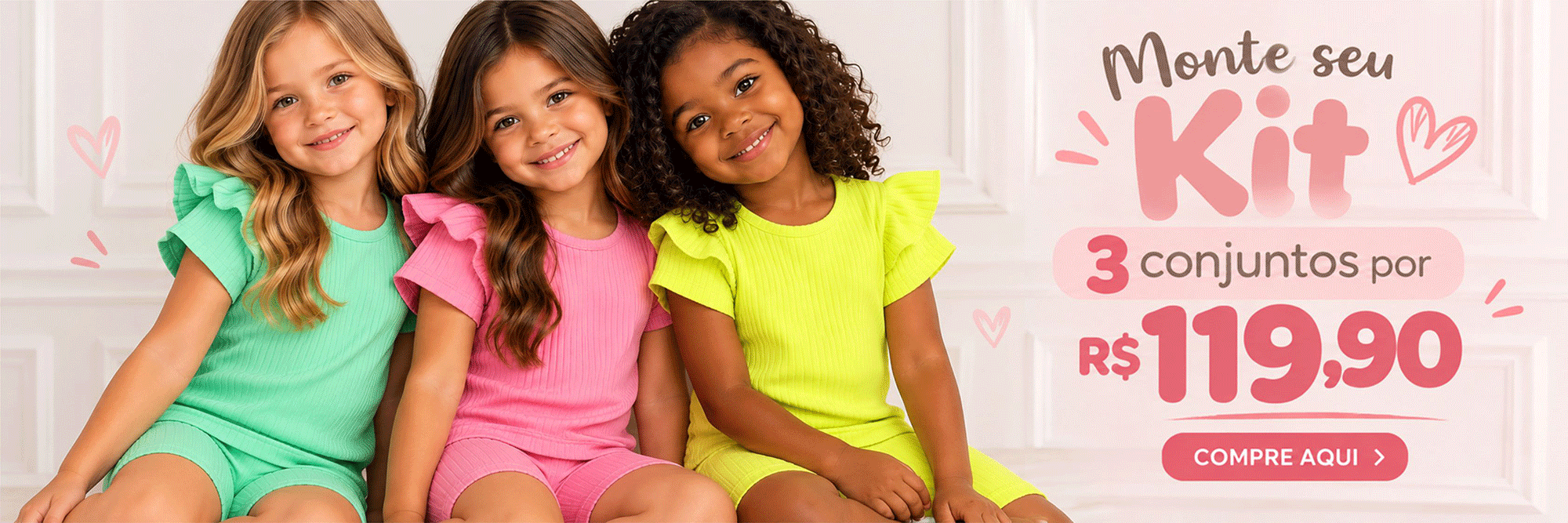 0 3banner 3 conjuntos por 119 menina infantil